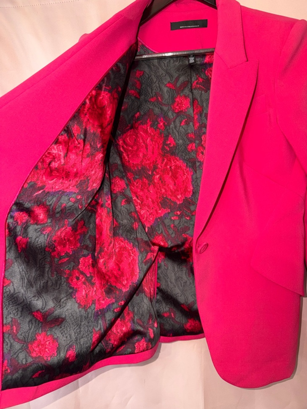 White House Black Market Bright Pink Single-Button Blazer - Picture 4 of 13